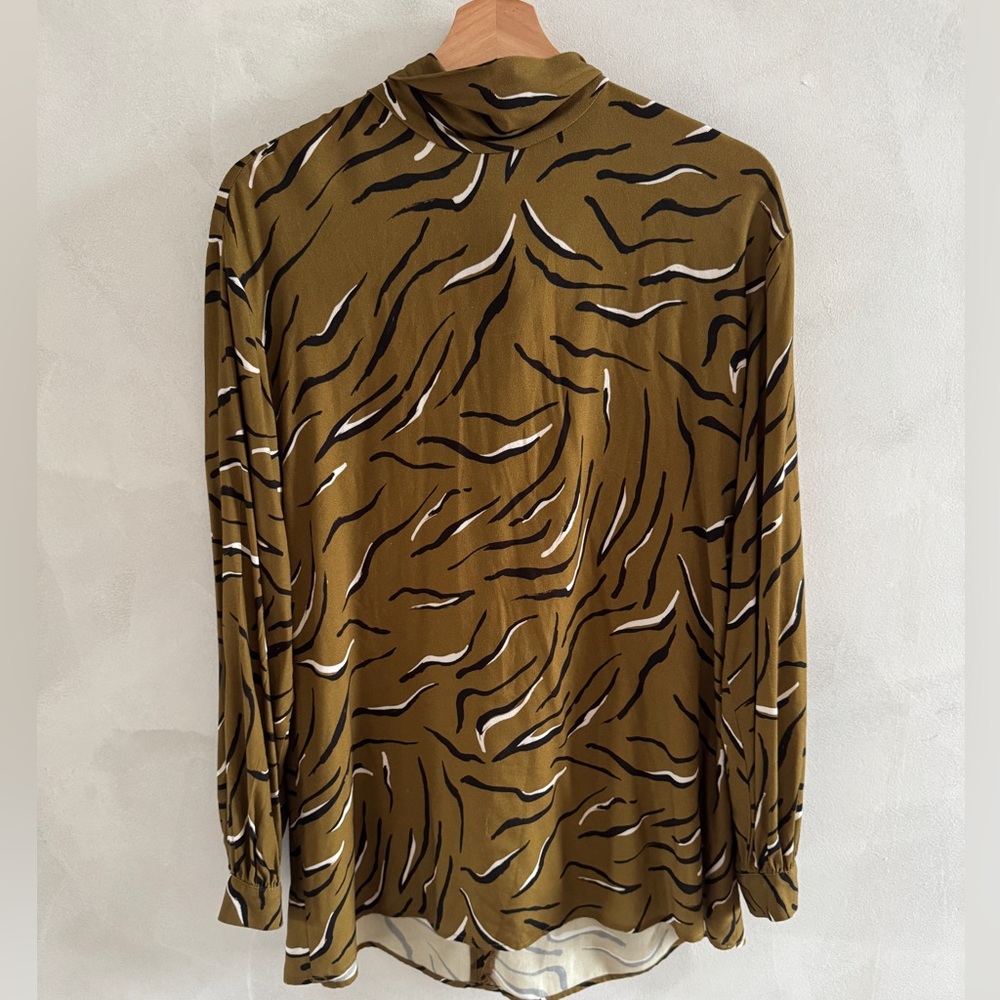 Corey Lynn Calter - Olive and Black Patterned Top - Size M
